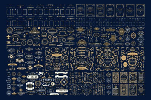 925 Antique Whiskey Label Frame Set: Vintage Design Elements
