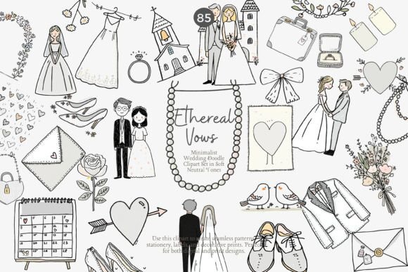 Elegant Line Art for Modern Wedding Designs