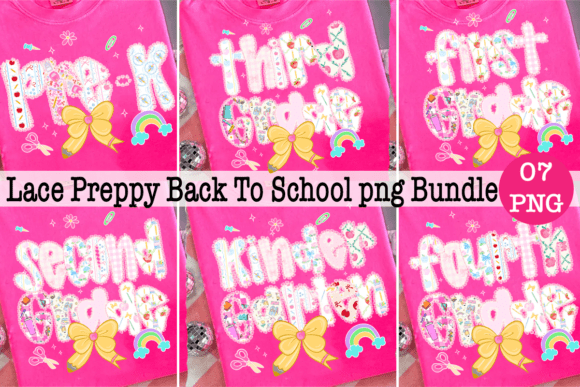 Lace Preppy Back to School PNG Bundle: A Fresh Take on Academic Style