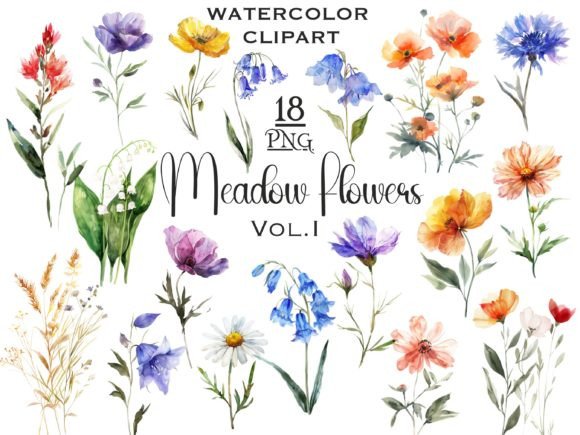 Meadow Wildflowers Watercolor Clipart V1: Your Secret Weapon for Authentic Branding