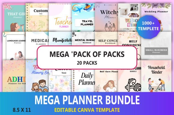 Organize Every Aspect of Your Life with the Mega Planner Bundle Canva