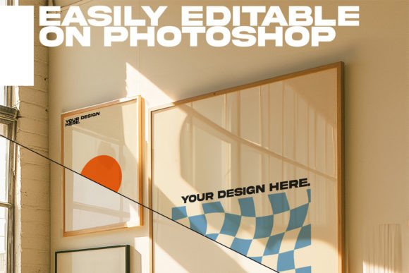 Showcase Your Art Like a Pro with a Wall Gallery Mockup Pack