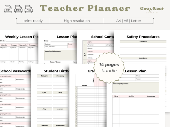 Teacher Planner Printable: Classroom Organization