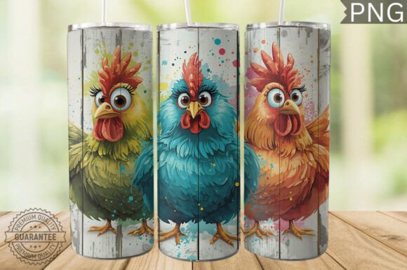 Whimsical Chicken Tumbler Wrap 20oz: A Playful Design Asset